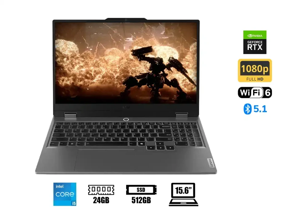 Laptop Lenovo Core I5-12450hx Loq 15iax9 Gaming (83gs00eqlm) 15.6