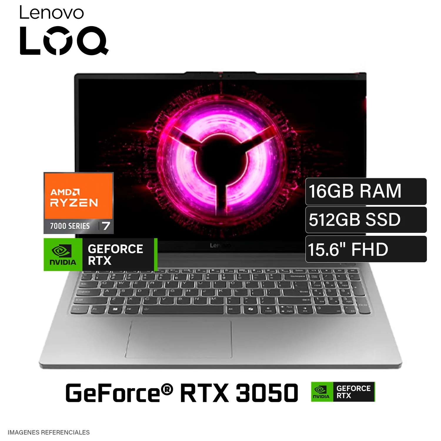 Laptop LENOVO LOQ 15ARP10E,RYZEN 7 7735HS,16GB,512GB,RTX 3050 6GB